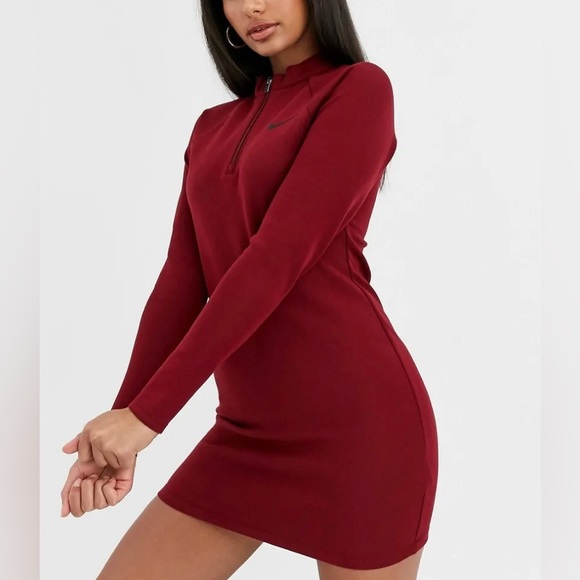 Nike dress Sportswear Long-Sleeve
Dress Burgundy Red Wine Size M - Picture 1 of 5